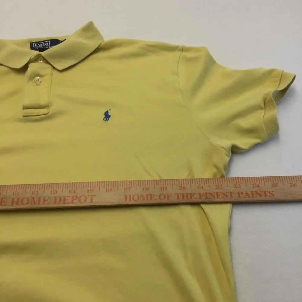 Polo Ralph Lauren Polo Shirt Mens Large Yellow 100% Cotton Short Sleeve Casual